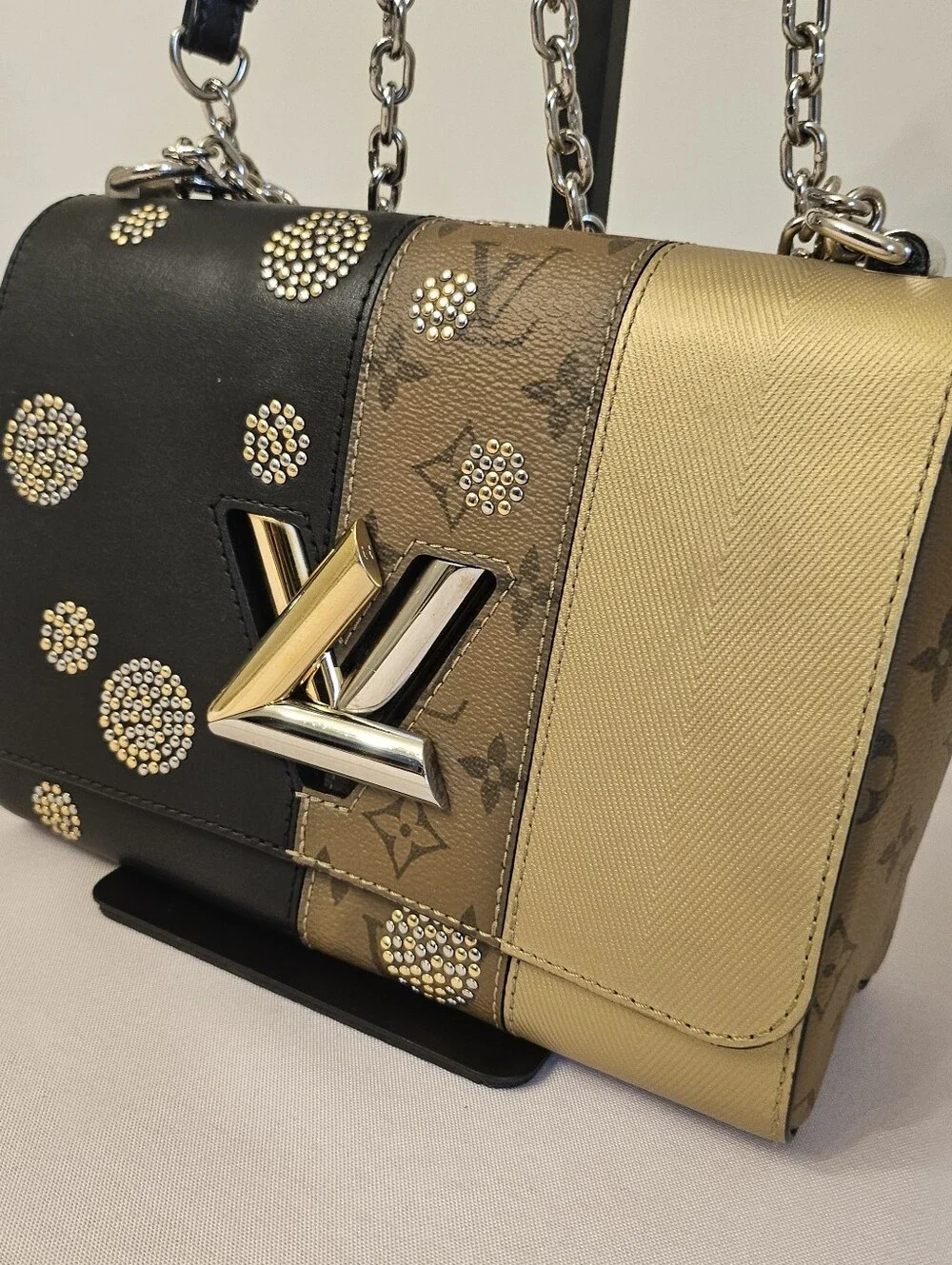 Louis Vuitton Limited Edition Monogram Studded Twist MM Bag